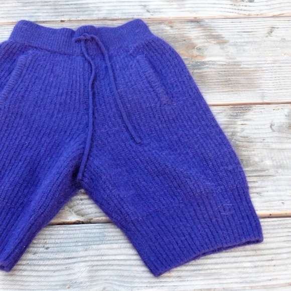 The Style PURPLE Angora Wool Blend Belted Shorts - Picture 8 of 16